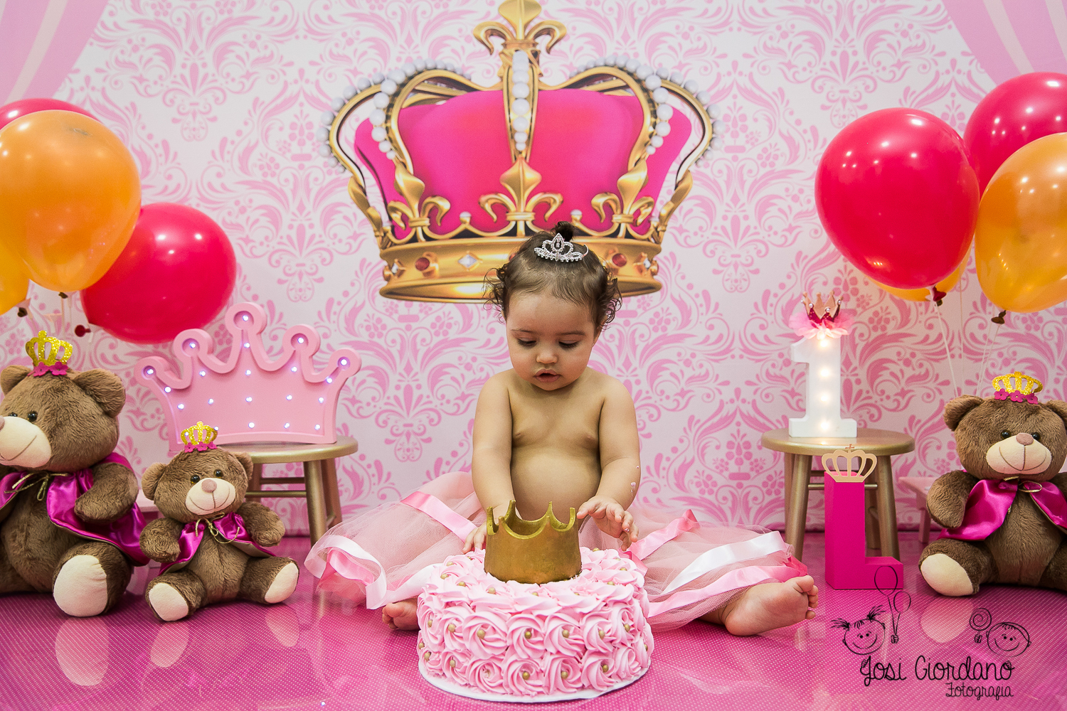 Fundo fotográfico rosa para menina, princesa bolo quebra